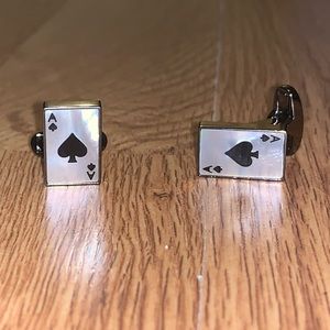 ACE OF SPADES CUFFLINKS IN SILVER, SALE PRICE/OBO